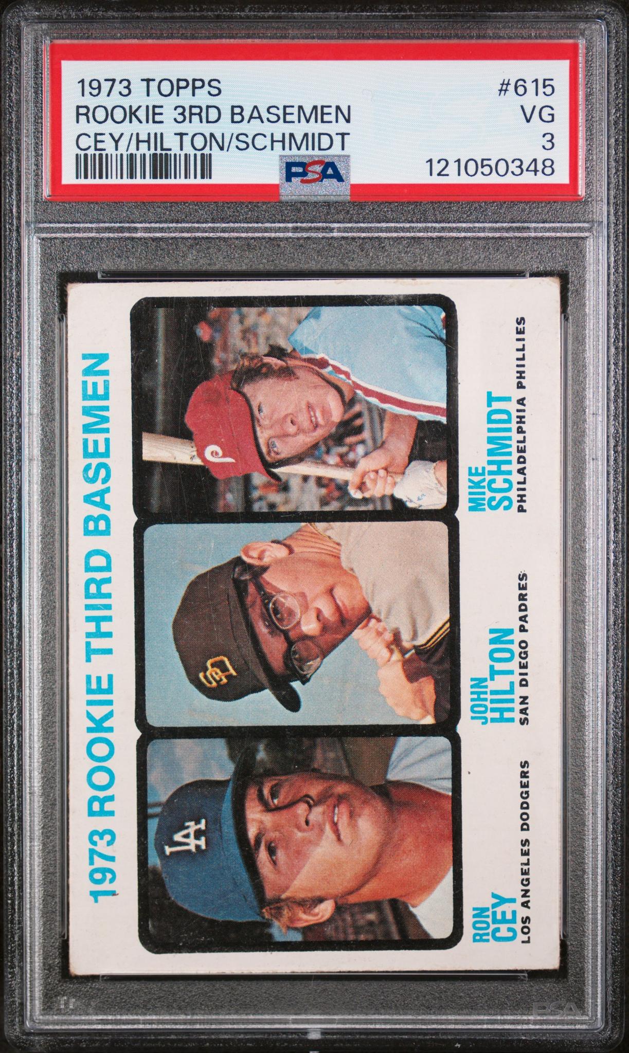 1973 Topps #615 Ron Cey John Hilton Mike Schmidt Rookie 3rd Basemen PSA 3