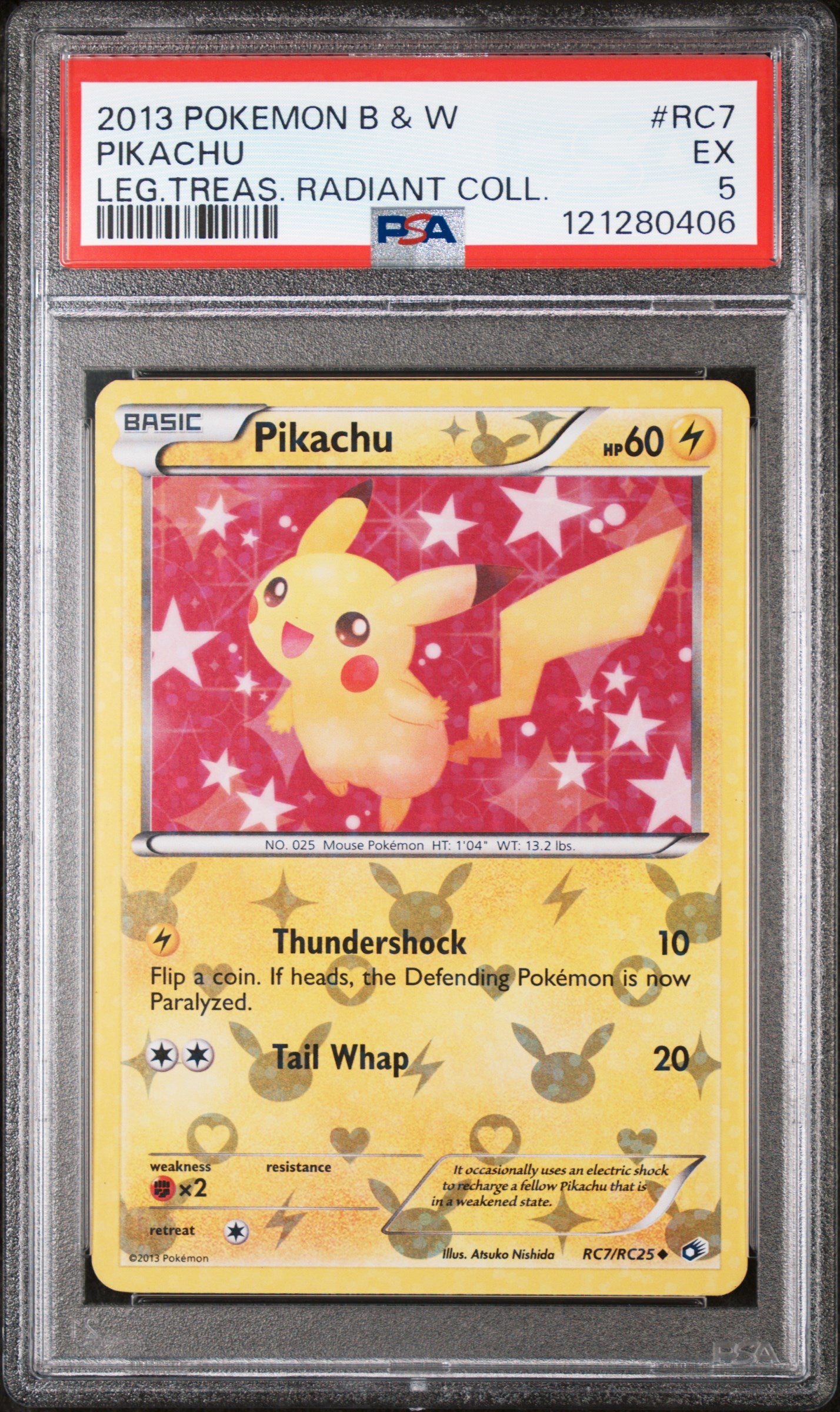 2013 Pokemon #RC7 Pikachu Legendary Treasures Radiant Collection PSA 5
