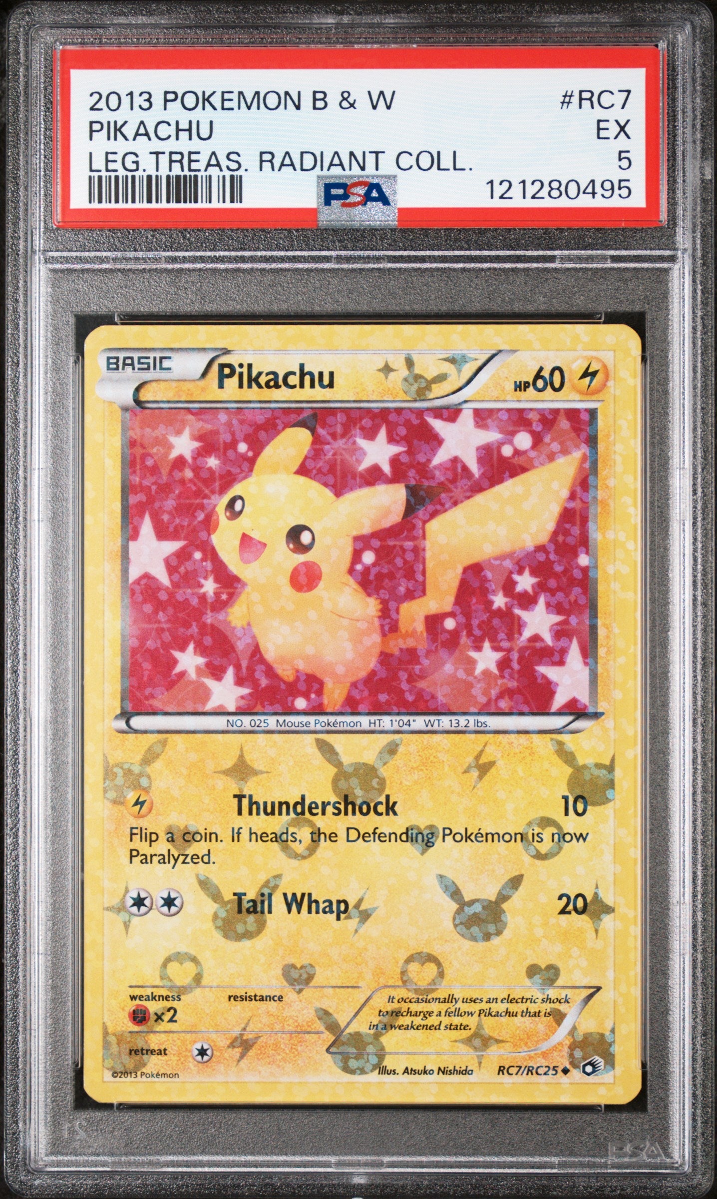 2013 Pokemon BW Legendary Treasures Radiant Collection Pikachu #RC7 Holo PSA 5