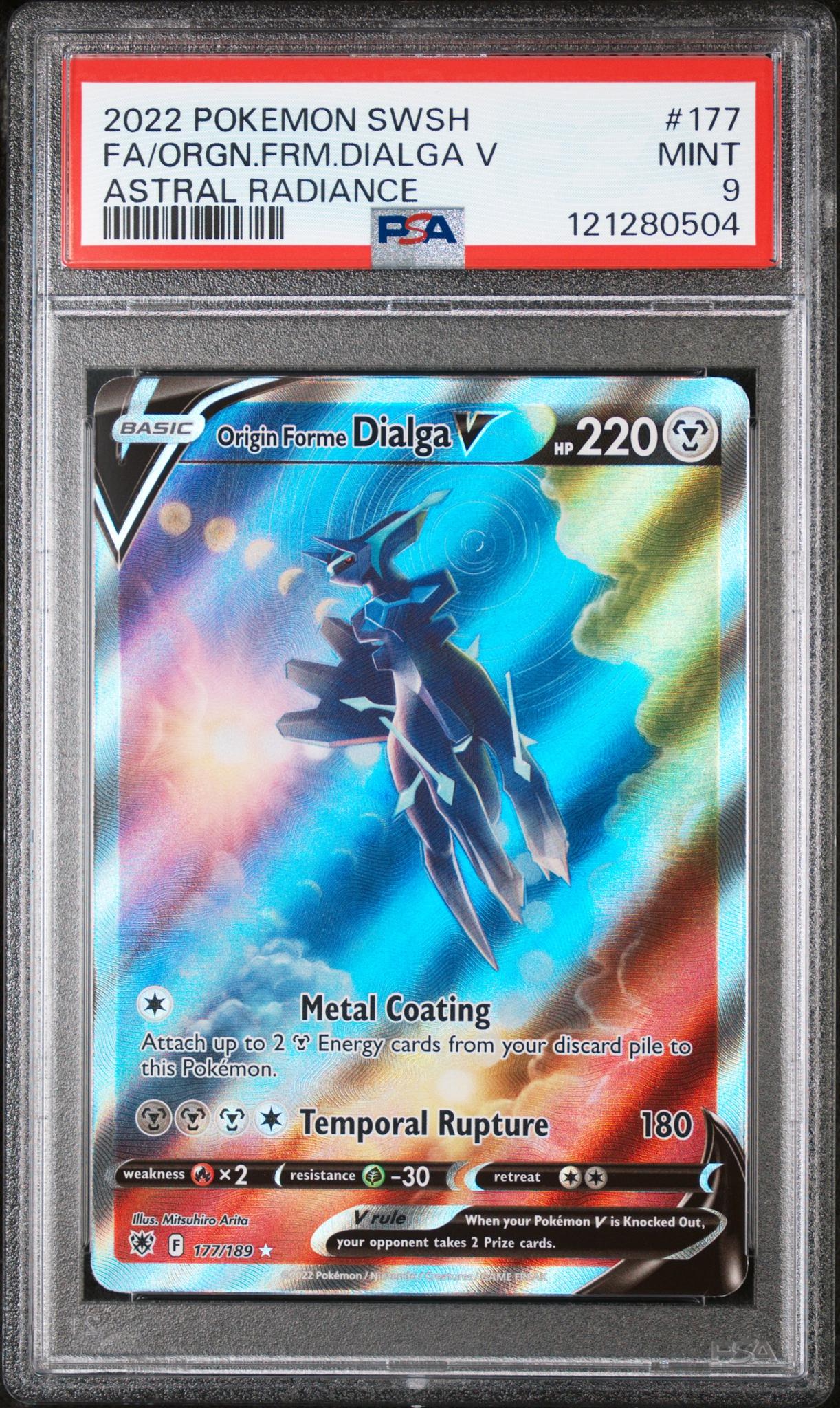 2022 Pokemon SWSH Astral Radiance Full Art Origin Forme Dialga V #177 PSA 9