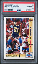 1991 Upper Deck Classic Confrontation Magic Johnson/Michael Jordan #34 PSA 10
