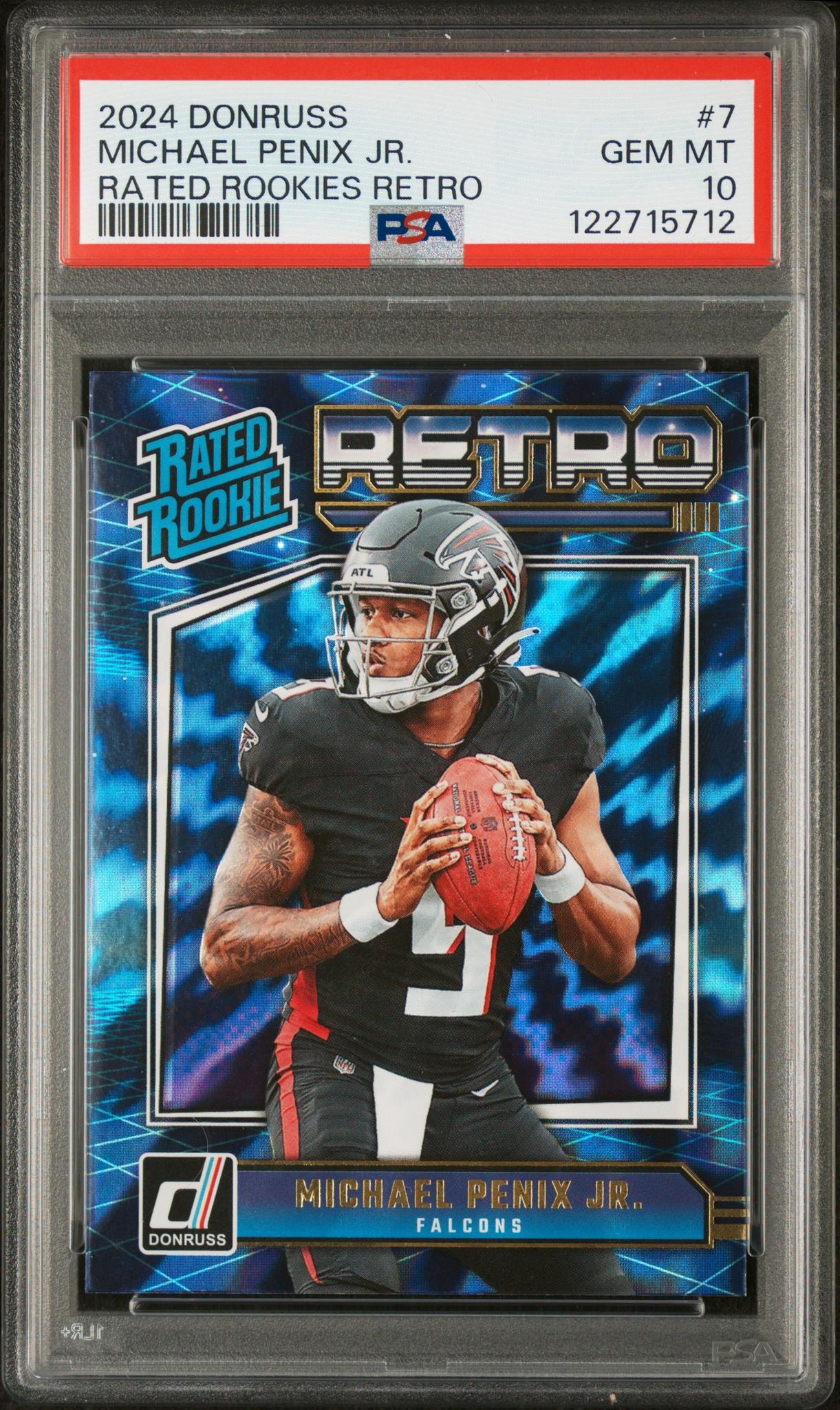2024 Donruss Football Rated Rookies Retro Michael Penix Jr. #7 RC PSA 10