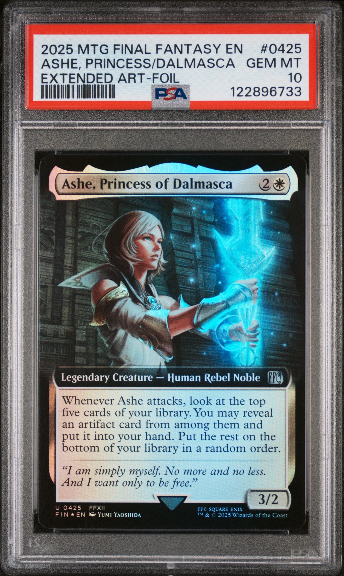 2025 MTG Final Fantasy Extended Art Foil Ashe, Princess of Dalmasca #0425 PSA 10