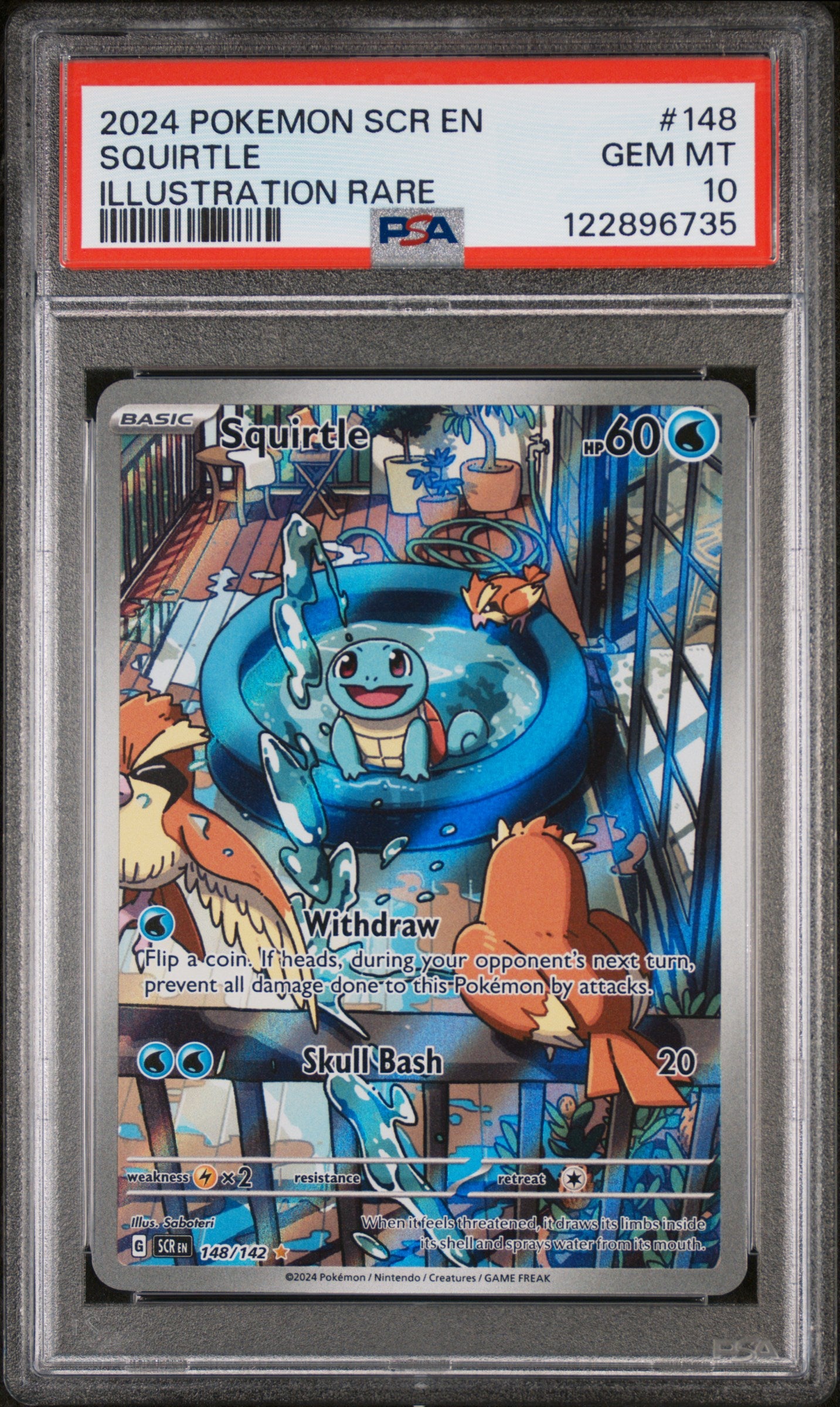 2024 Pokemon #148/142 Squirtle Illustration Rare PSA 10