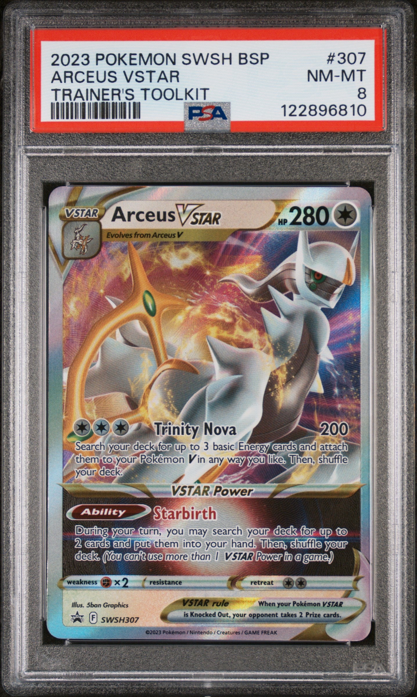 2023 Pokemon SWSH BSP #307 Arceus VSTAR Trainer's Toolkit PSA 8