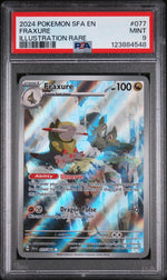 2024 Pokemon Scarlet and Violet Shrouded Fable Illustration Rare Fraxure #77 PSA 9