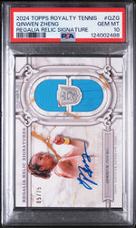 2024 Topps Royalty Tennis Regalia Relic Signatures Qinwen Zheng #QZG /75 PSA 10