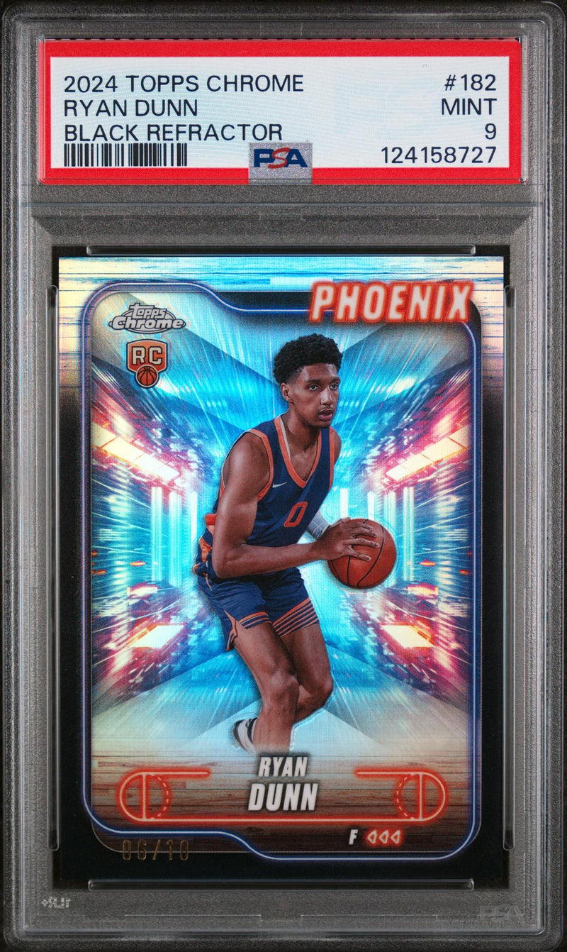 2024 Topps Chrome Black Refractor Ryan Dunn #182 /10 PSA 9