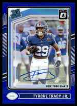 2024 Donruss Optic #259 Tyrone Tracy Jr. Rated Rookie Auto Blue /99