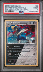 2016 Pokemon XY Steam Siege Cosmos- 2017 Knock Out Collection Bisharp-Holo #64 PSA 9