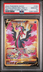 2022 Pokemon Sword and Shield Brilliant Stars Secret Rare Galarian Moltres V #183 PSA 10