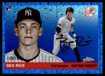 2025 Topps Chrome Platinum #311 Ben Rice Rookie RC Blue Mini-Diamonds /150