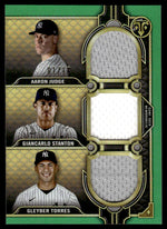 2022 Triple Threads Aaron Judge/Giancarlo Stanton/Gleyber Torres Patch Triple Relic Patch Green /18