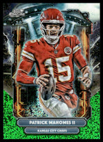 2025 Topps Chrome Cosmic Patrick Mahomes II Extraterrestrial Green Space Dust SSP /75