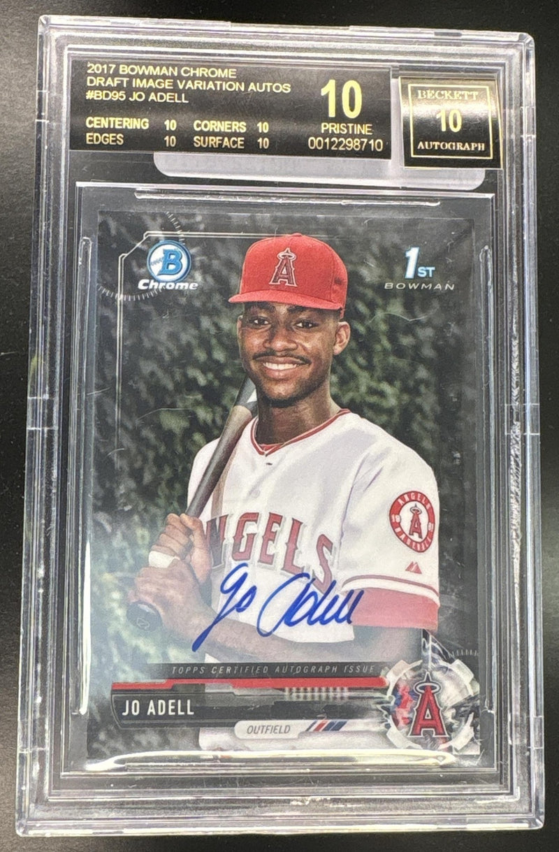 2017 Bowman Chrome Jo Adell 1st Image Variation Auto Rookie RC /99 BGS Black Label 10