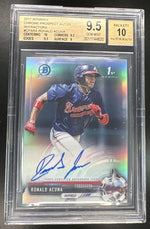 2017 Bowman Chrome Ronald Acuna 1st Refractor Auto /499 BGS 9.5