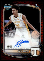 2025 Bowman Chrome Nate Ament 1st Rookie RC Auto Orange Reptilian /25