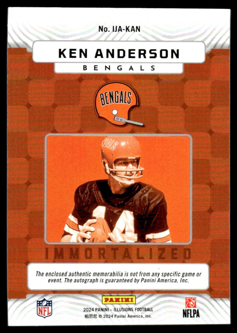 2024 Panini Illusions Immortalized Ken Anderson #IJA-KAN Patch Auto /25