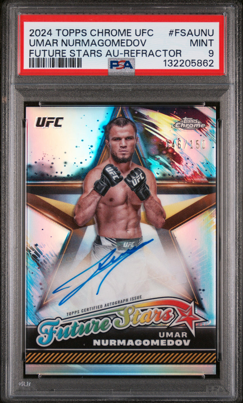 2024 Topps Chrome UFC Future Stars Autographs Refractors Umar Nurmagomedov #FSAUNU /150 PSA 9
