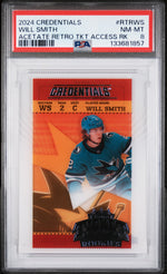 2024 Upper Deck Credentials Acetate Retro Ticket Access Rookies Will Smith #RTRWS PSA 8