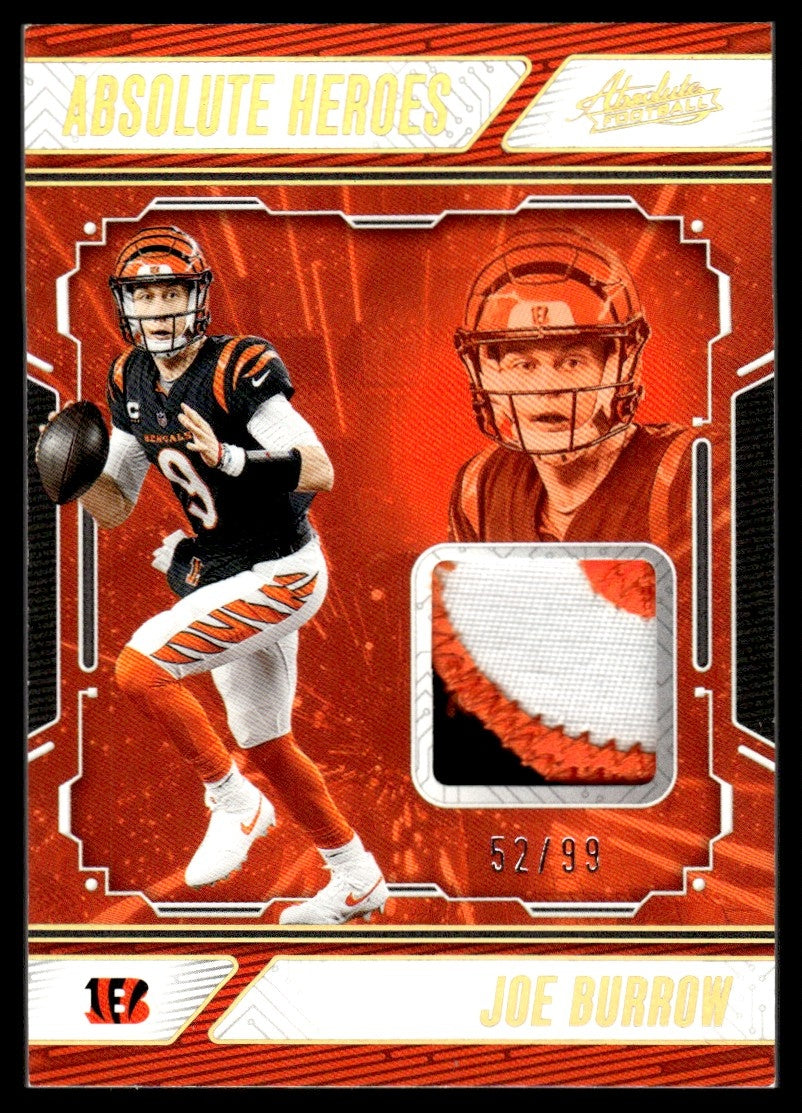 2024 Absolute Joe Burrow Absolute Heroes Holo GOLD 3 Color PATCH /25 Bengals