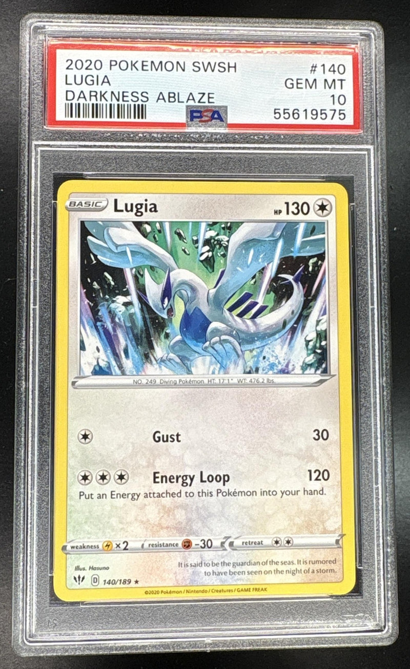 2020 Pokemon Sword and Shield Darkness Ablaze Lugia #140 PSA 10