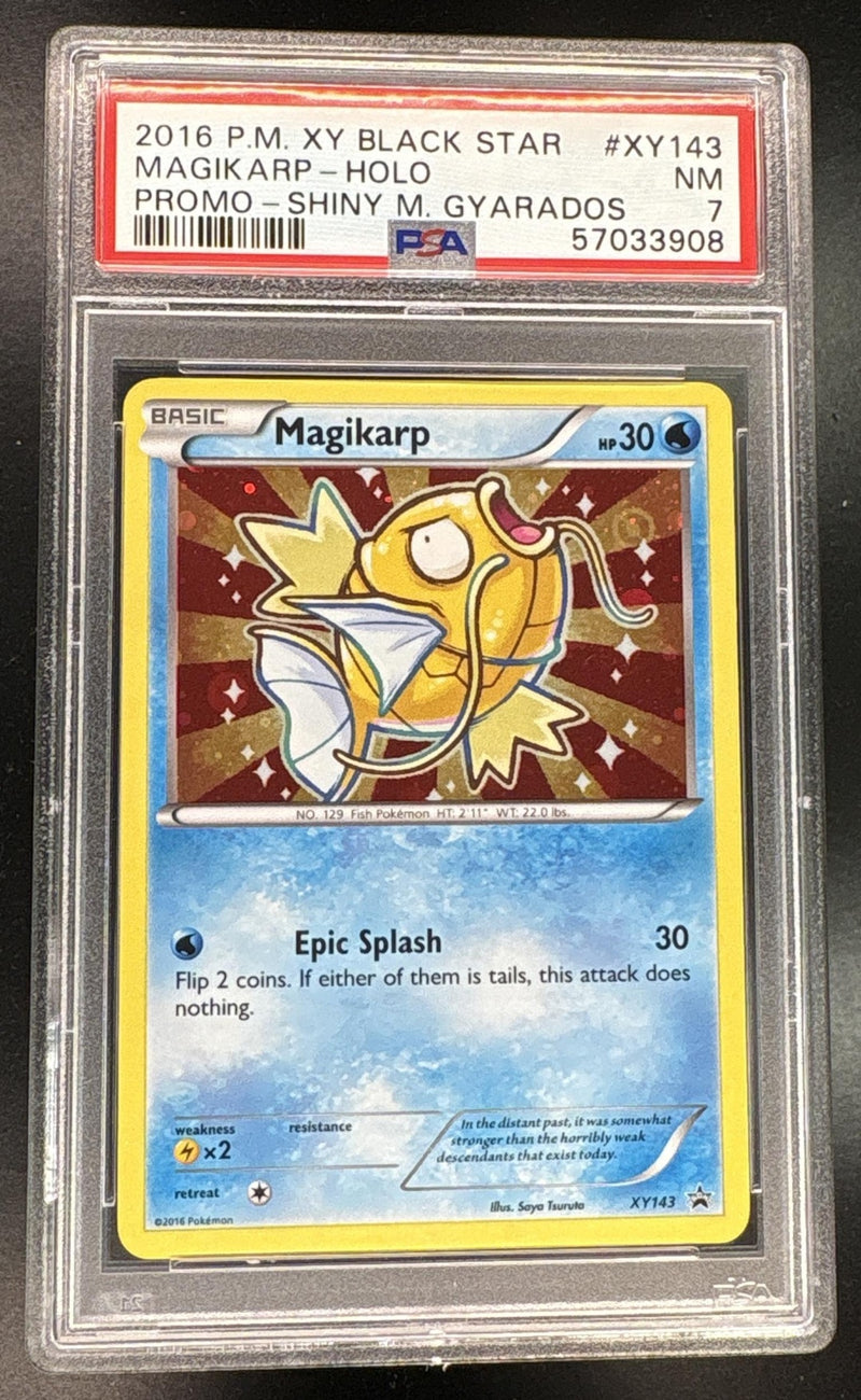 2016 Pokemon XY Black Star Promo Shiny Mega Gyarados Holo Magikarp #XY143 PSA 7