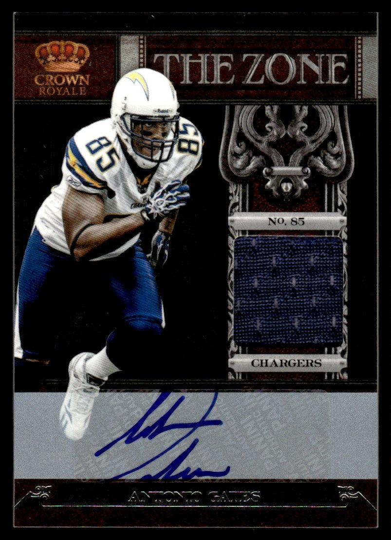 2011 Panini Crown Royale The Zone Antonio Gates #19 Patch Auto /10