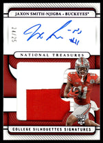 2023 National Treasures Collegiate #CSS-JSN Jaxon Smith-Njigba Rookie RC Patch Auto /25 Silhouettes Signatures