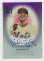 2021 Topps Allen & Ginter #06AGA-DW David Wright Clearly Purple SSP Auto /10