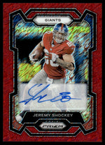 2023 Prizm #222 Jeremy Shockey Red Shimmer Auto /35