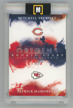 2017 Origins #RDS-QB1 Patrick Mahomes/Mitchell Trubisky Rookie Stars RC Dual Booklet Auto SSP /5