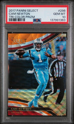 2017 Panini Select Prizm Tri Color Cam Newton #298 /99 PSA 10