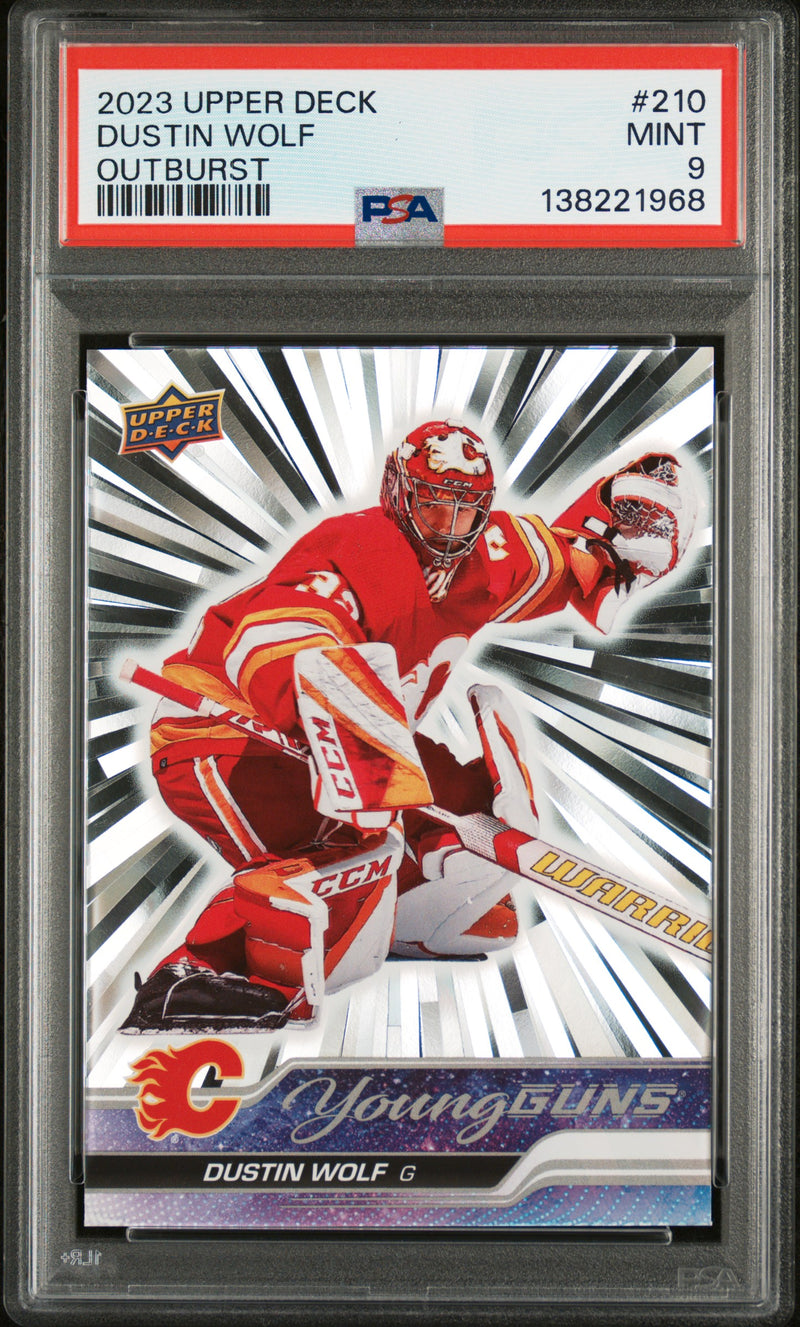 2023 Upper Deck Outburst Silver Dustin Wolf #210 PSA 9
