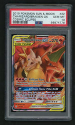 2019 Pokemon Sun and Moon Cosmic Eclipse Braixen/Charizard Gx #22 /236 PSA 10