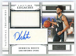 2020-21 National Treasures #LL-DWT Derrick White Lasting Legacies Game-Worn Patch Auto /99