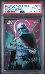 2025 Topps Chrome Star Wars Galactic Graffiti Captain Phasma #GG6 PSA 10