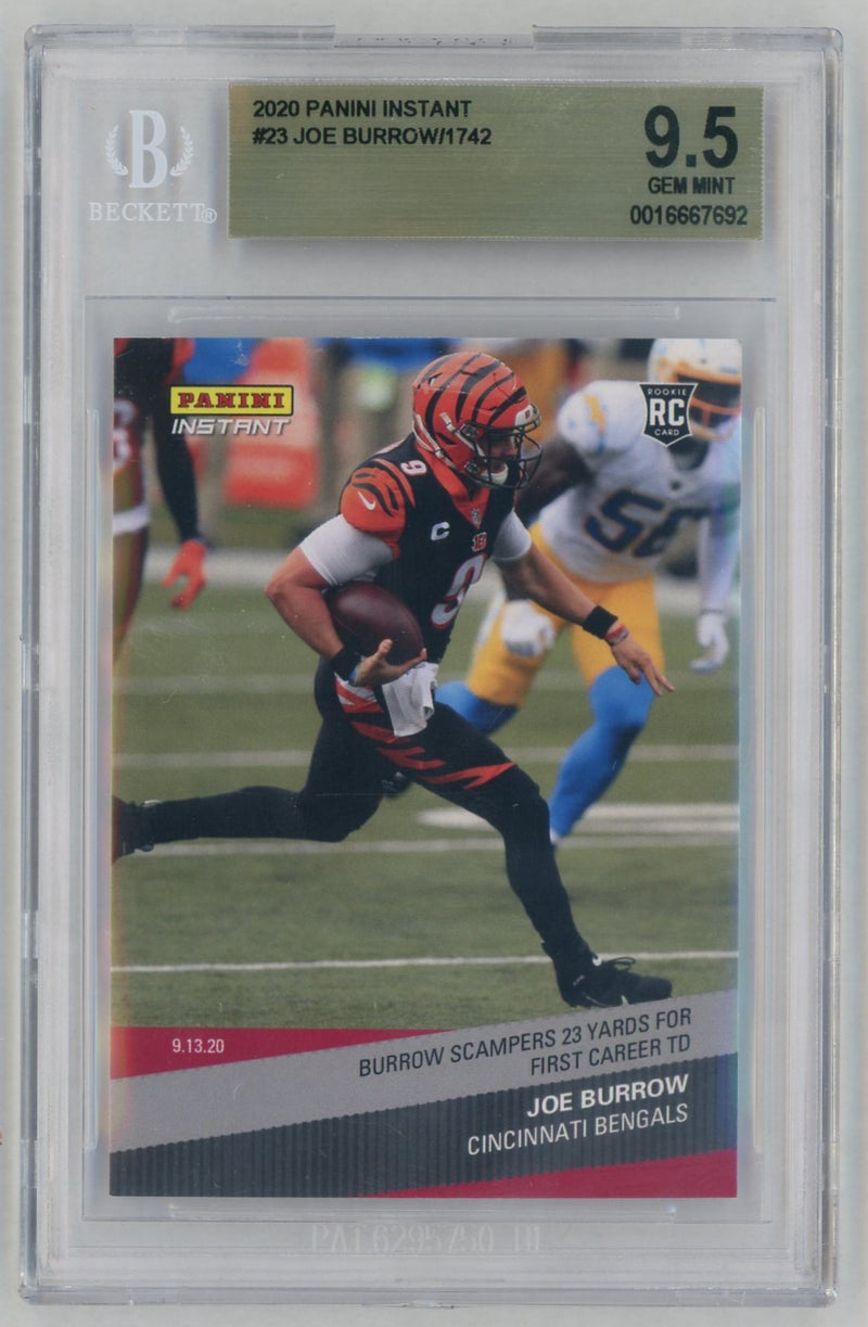 2020 Panini Instant #23 Joe Burrow First TD Rookie RC /1742 BGS 10