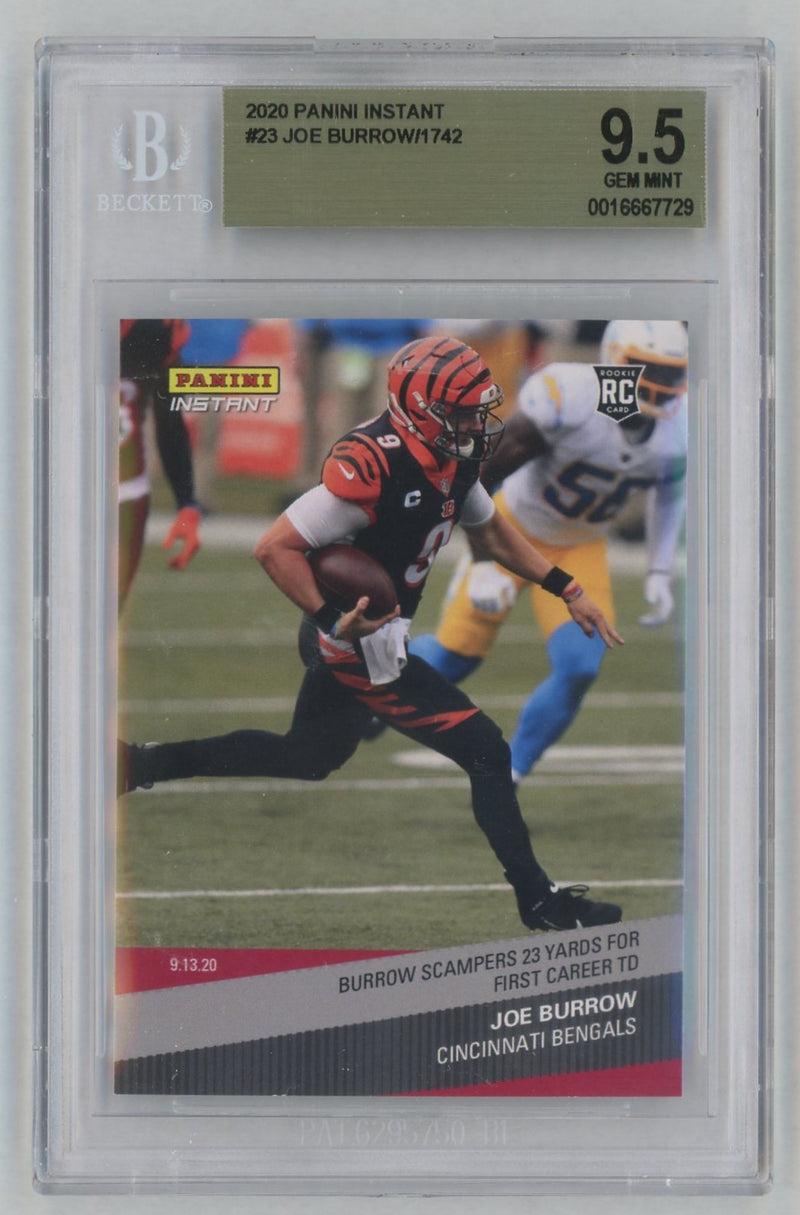 2020 Panini Instant #23 Joe Burrow First TD Rookie RC /1742 BGS 10