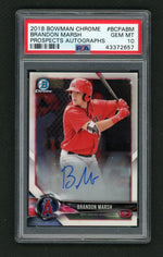 2018 Bowman Chrome Prospect Autograph Brandon Marsh #BCPABM PSA 10