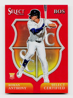 2025 Select #4 Roman Anthony Certified Rookie Red Color Match /99
