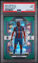 2022 Panini Prizm Premier League Green Prizm Michael Olise #25 5/5 PSA 9
