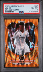 2025 Panini Prizm Fifa Club World Cup Orange Seismic Vini Jr #167 /199 PSA 8