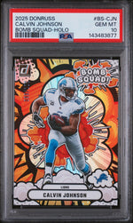 2025 Panini Donruss Bomb Squad Holo Calvin Johnson #BS-CJN /199 PSA 10