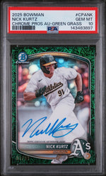 2025 Bowman Bowman Green Grass Refractor Nick Kurtz #CPA-NK /99 PSA 10