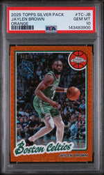 2025 Topps Silver Pack 1980-81 Topps Chrome Basketball Orange Jaylen Brown #TC-JB /25 PSA 10