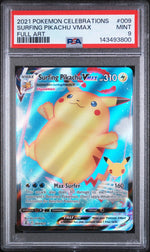2021 Pokemon Celebrations Surfing Pikachu Vmax #9 PSA 9