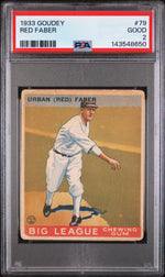 1933 Goudey Red Faber #79 PSA 2