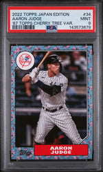 2022 Topps Japan Edition 1987 Topps Cherry Tree Variation Aaron Judge #34 PSA 9