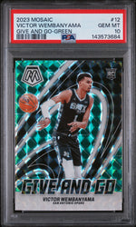 2023 Panini Mosaic Give and Go Green Victor Wembanyama #12 PSA 10